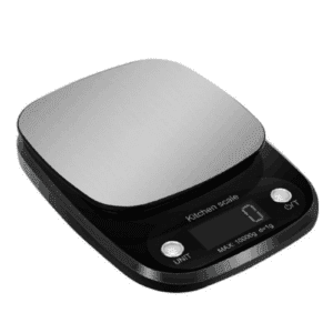 Digital Kitchen Scale | ABS & Stainless Steel | 10kg Capacity | 1g Accuracy | Powered by 1.5V AAA Battery | Model 305 | Tare Function | Sleek & Durable Design | Black
