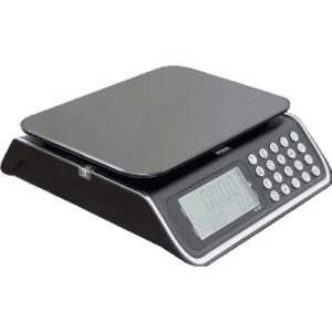 Digital Weighing Scale | Capacity 40kg | LCD Display | Tare Function | Model RC-A01G | Waterproof | Steel Panel | DC6V Charger | Black.