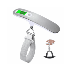 Portable Travel Digital Luggage Scale | Max Load 50KG | LCD Display | High Precision Sensors | Tare Function | 4 Measurements units | Model S1 | Silver.
