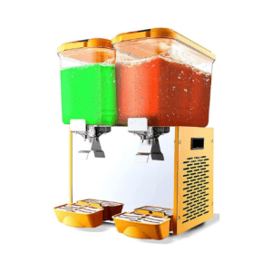 Automatic Beverage Machine weight 30KG, Dual-Cylinder Cold Juice Machine, Mixing Milk Tea Machine, Self-Service Cold Ice Tea Juice Machine, Stainless Steel with Thermostat,2,Hot and cold