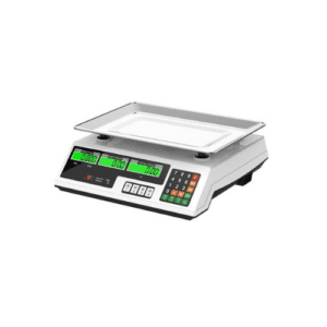 Digital Weighing Scale | Capacity 40kg | Tare Function | Model YZ- 218 | LED Red Display | Rechargeable Battery with Adapter | BS Plug | White.