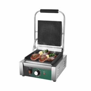 Commercial Panini Grill, 1800W Electric Sandwich Panini Maker, Stainless Steel Sandwich Press, Panini Grill with Temp Control