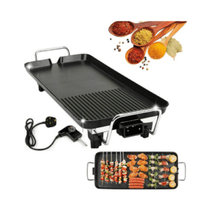 Electric Smokeless Table Top Grill, Bbq Griddle Non-Stick Barbecue Hot Plate For Kitchen Dinner Party Camping Festival Cooking, Large Size - 48 X 27 X 8 Cm Useful (Teppanyaki Grilll)