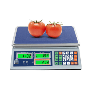 Digital Commercial Price Scale 66lb/30kg with Dual LCD Display Stainless Steel Platform Rechargeable Battery Electronic Price Computing Scale for Food Meat Fruit Produce