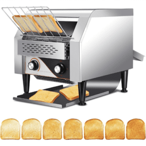 Electric Toaster Machine, 2200W Commercial Conveyor Toaster with Indicator Light, 3 Toasting Modes And 7 Levels Baking Range Adjustable, Two-way Output and Removable Bread Tray, for Restaurants