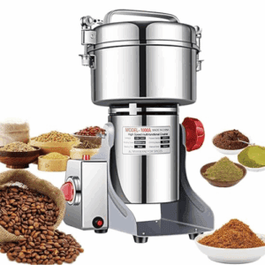1000g Electric Grain Grinder Spice Grain Mill Stainless Steel 30s 25000RPM High Speedy Grinding with Overload Protection& 5min Timer Mill for Dry Spice Herbs/Nut/Coffee/Rice